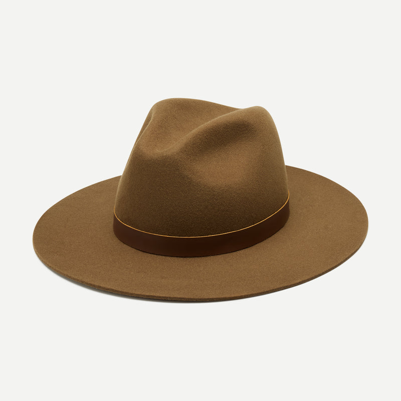 Wyeth Lux Wool Felt Fedora in Olive – green, packable