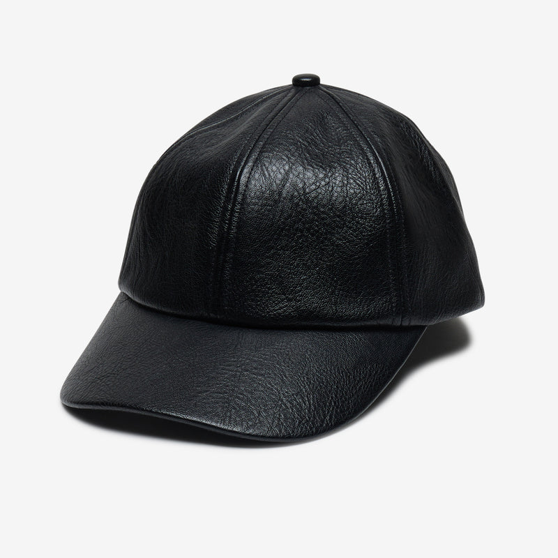 Wyeth Hailey Faux Leather Dad Cap in Black – packable
