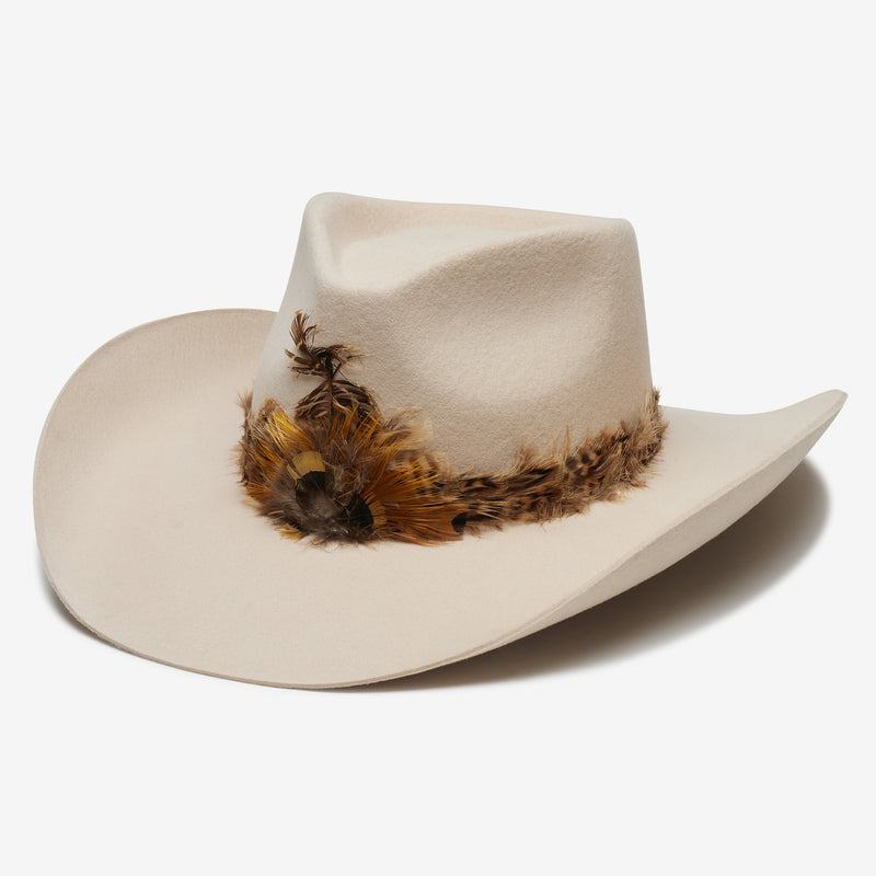Wyeth Cassidy Wool Felt Cowboy Hat in Bone – white