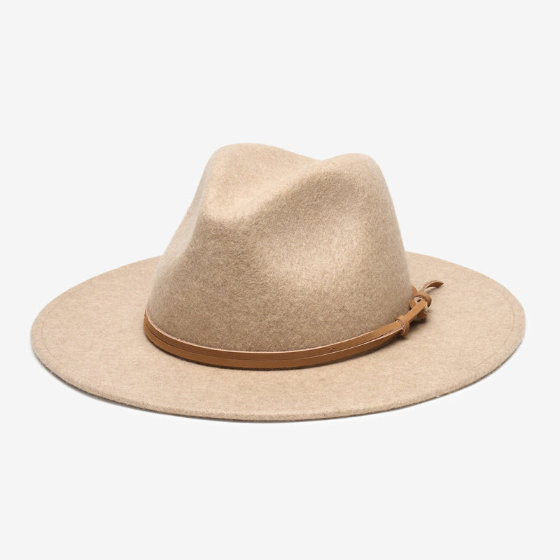 Wyeth Billie Wool Felt Fedora in Tan Marle – brown, packable