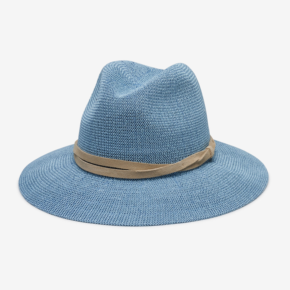 Wyeth Sedona Straw Panama Camel Adjustable Packable UPF 50+ Hat One Size NWT Sedona Straw Panama in Light Blue main image 3