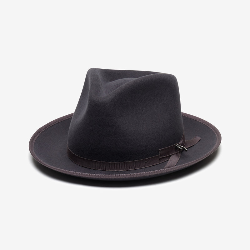Wyeth Lucky Cashmere/Wool Soft Brim Fedora in Charcoal – gray, packable