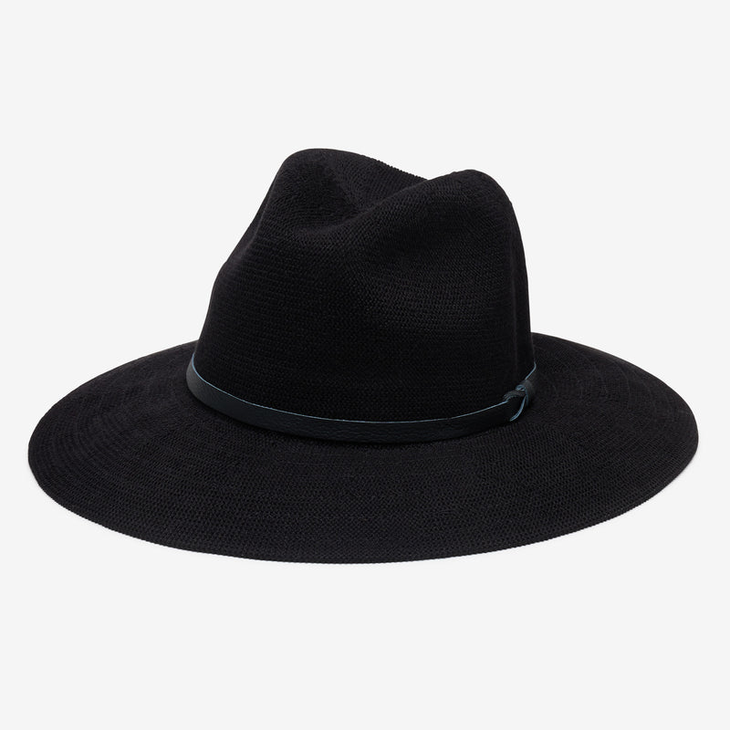 Wyeth Winona Packable Panama Hat in Black – wide brim