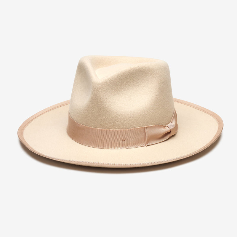 Wyeth Maude Wool Felt Fedora in Bone – white